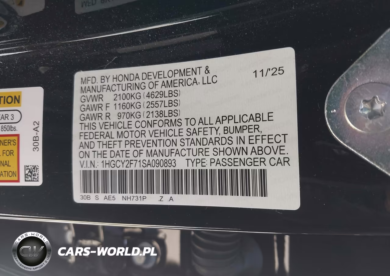 2025 Honda Accord Hybrid Sport-L VIN:1HGCY2F71SA090893 - 9