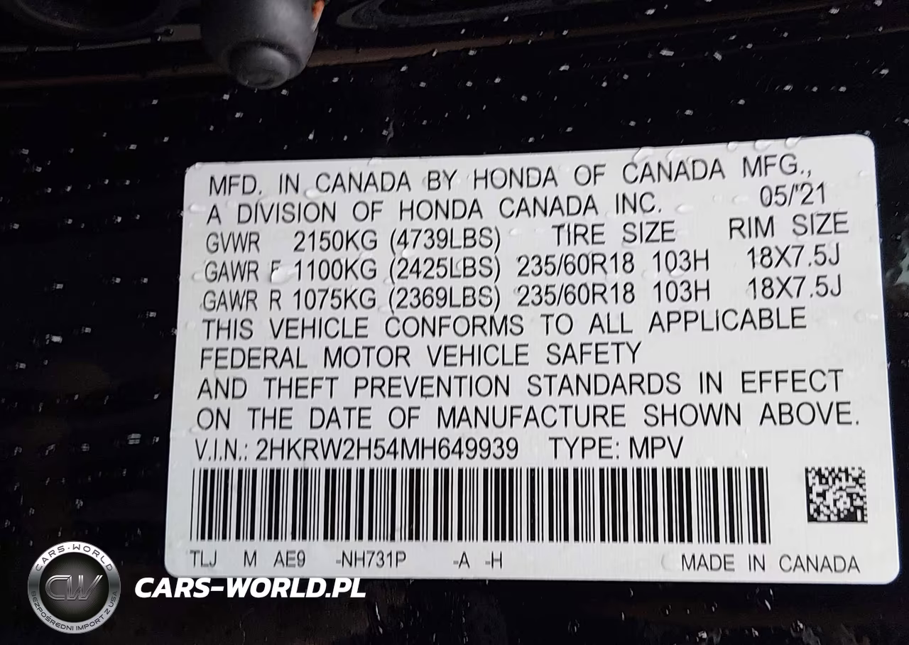 2021 Honda Cr-V Awd Ex VIN:2HKRW2H54MH649939 - 9