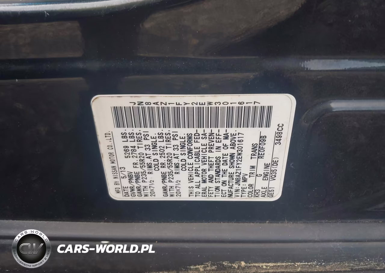 2014 Nissan Murano Crosscabriolet VIN:JN8AZ1FY2EW301617 - 9