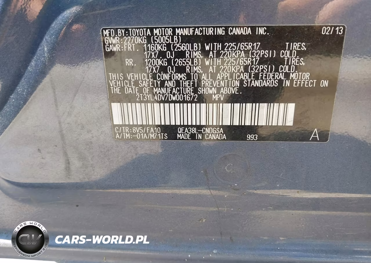 2013 Toyota Rav4 Ev VIN:2T3YL4DV7DW001672 - 9