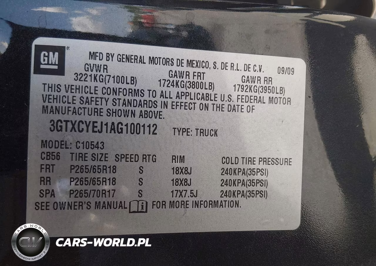 2010 GMC Sierra 1500 Hybrid 3Ha VIN:3GTXCYEJ1AG100112 - 9