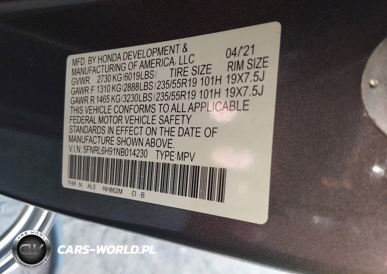 2022 Honda Odyssey Elite VIN:5FNRL6H91NB014230 - 9