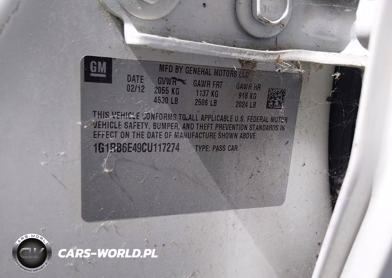 2012 Chevrolet Volt VIN:1G1RB6E49CU117274 - 9