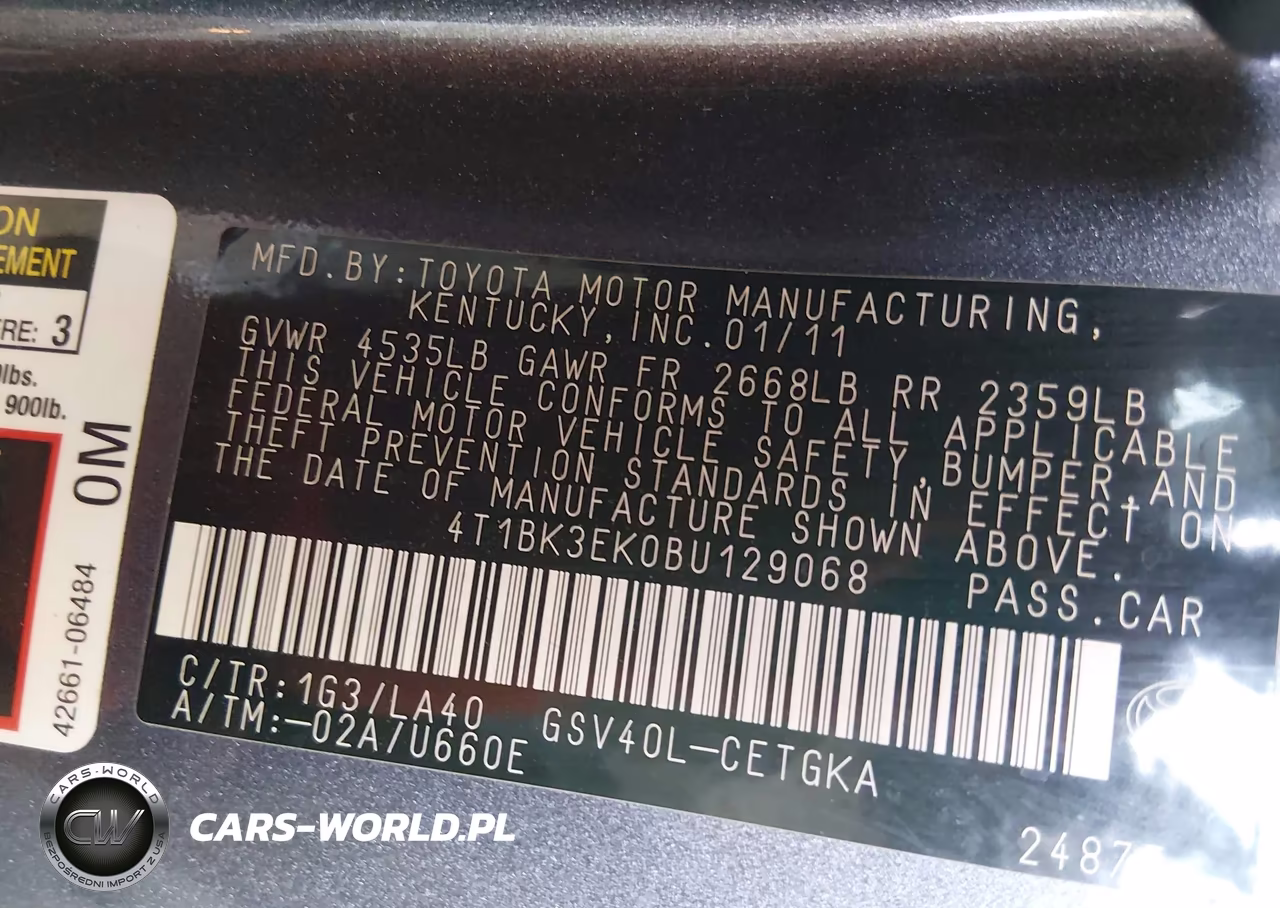 2011 Toyota Camry Xle V6 VIN:4T1BK3EK0BU129068 - 9