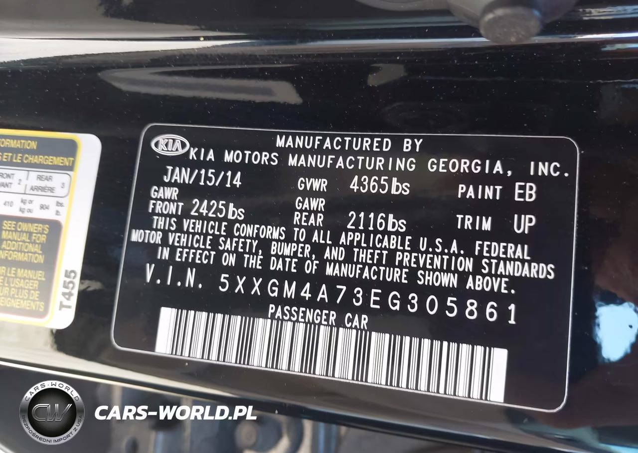 2014 Kia Optima Lx VIN:5XXGM4A73EG305861 - 9