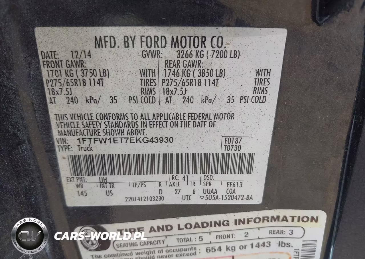 2014 Ford F-150 Xlt VIN:1FTFW1ET7EKG43930 - 9