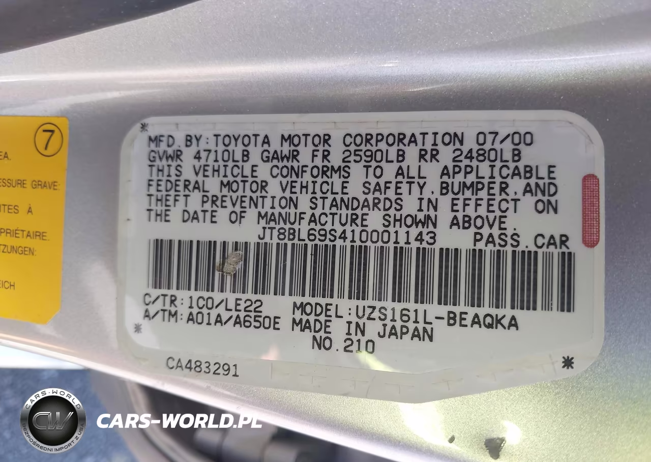 2001 Lexus Gs 430 VIN:JT8BL69S410001143 - 9