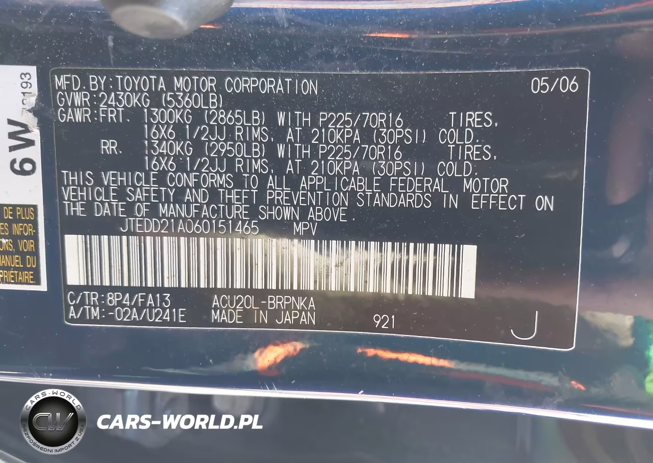 2006 Toyota Highlander VIN:JTEDD21A060151465 - 9