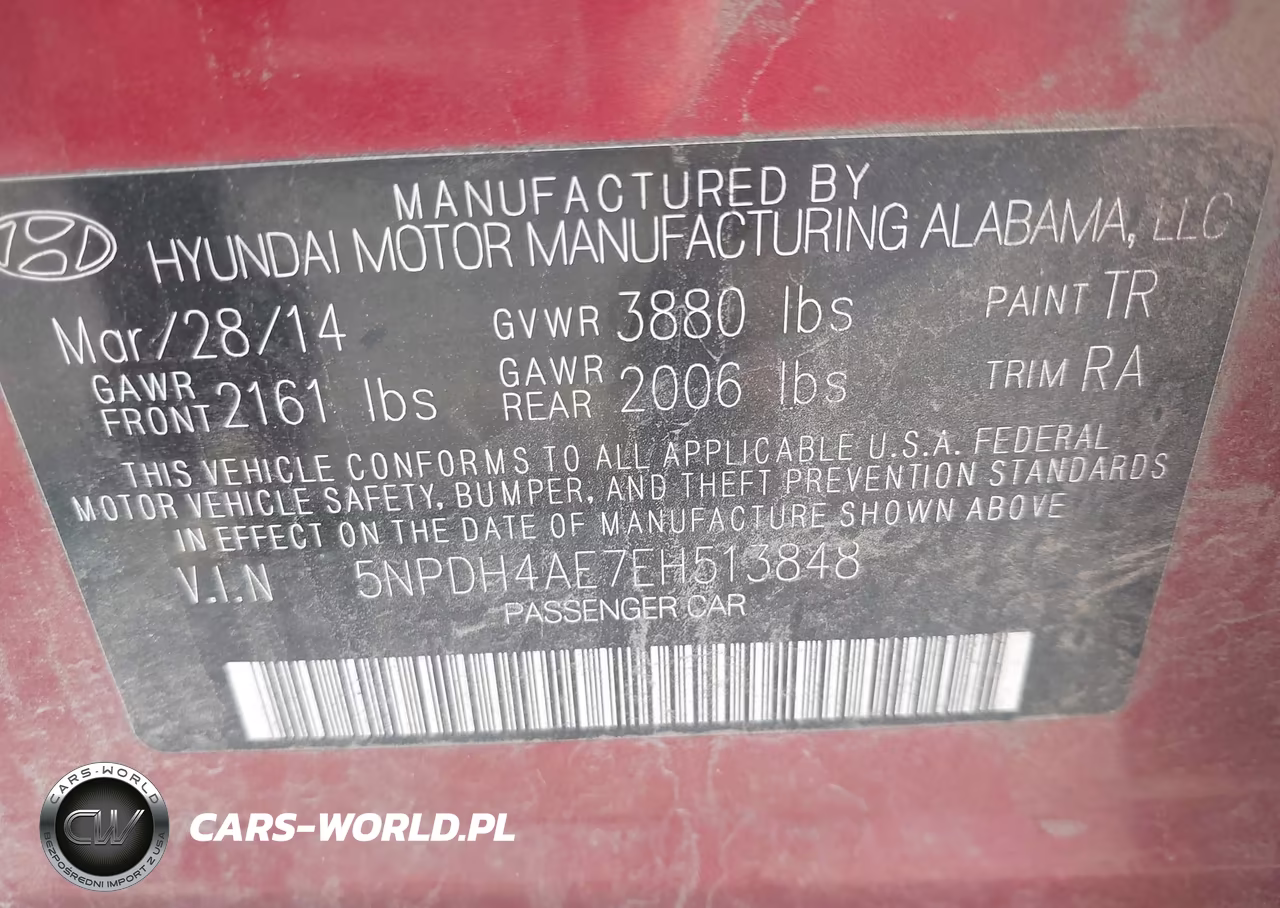2014 Hyundai Elantra Se VIN:5NPDH4AE7EH513848 - 9