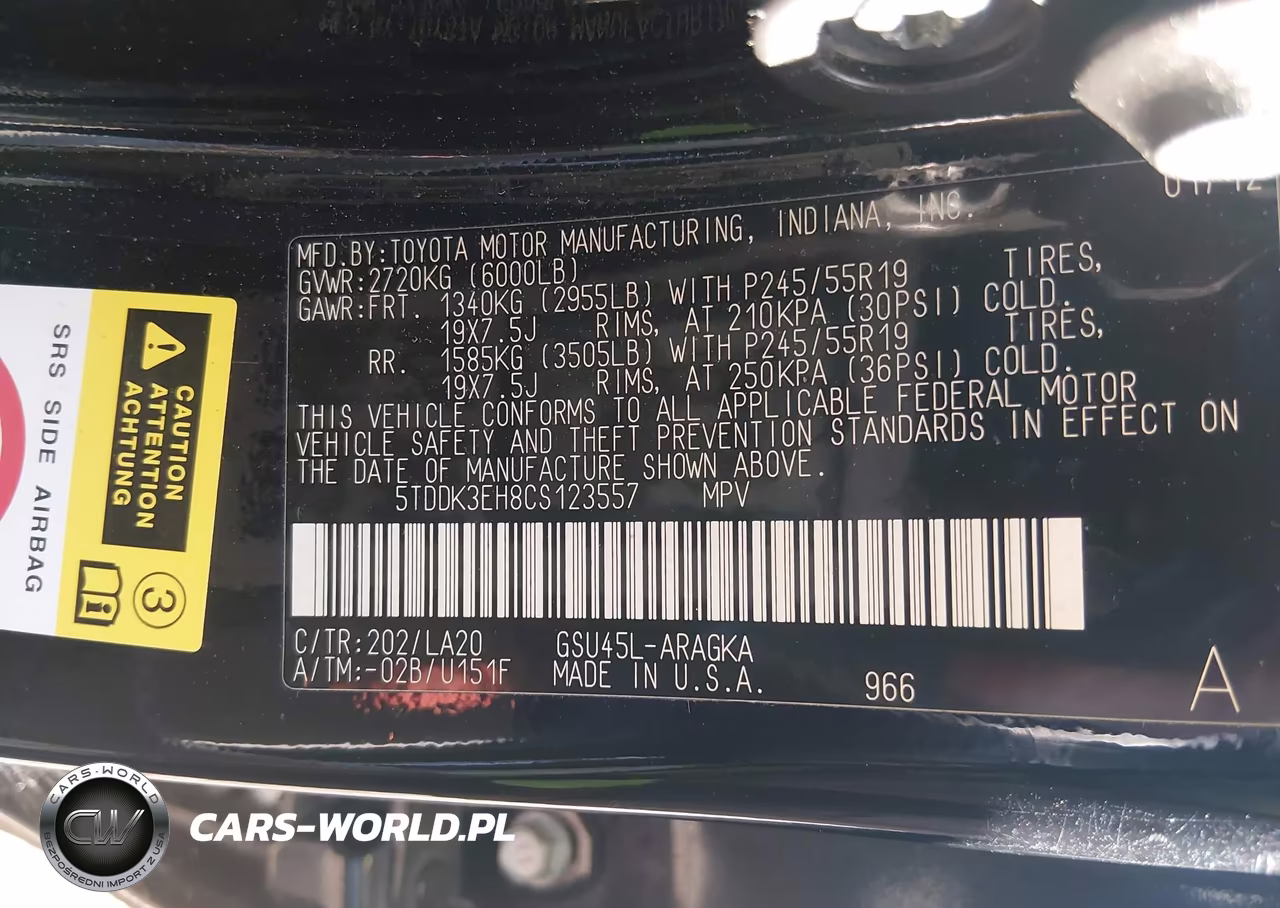 2012 Toyota Highlander Limited V6 VIN:5TDDK3EH8CS123557 - 9