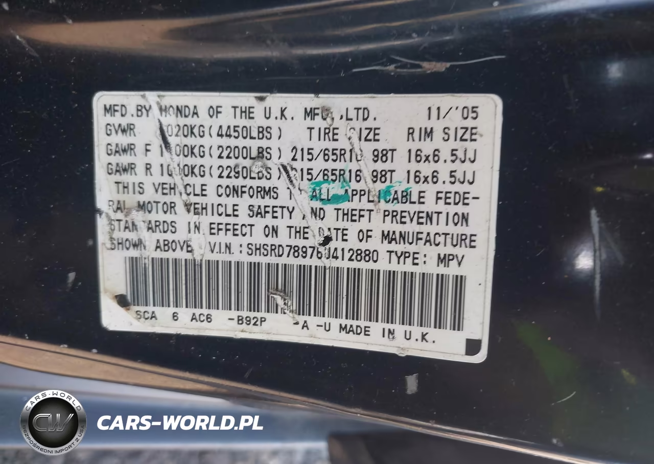 2006 Honda Cr-V Se VIN:SHSRD78976U412880 - 9