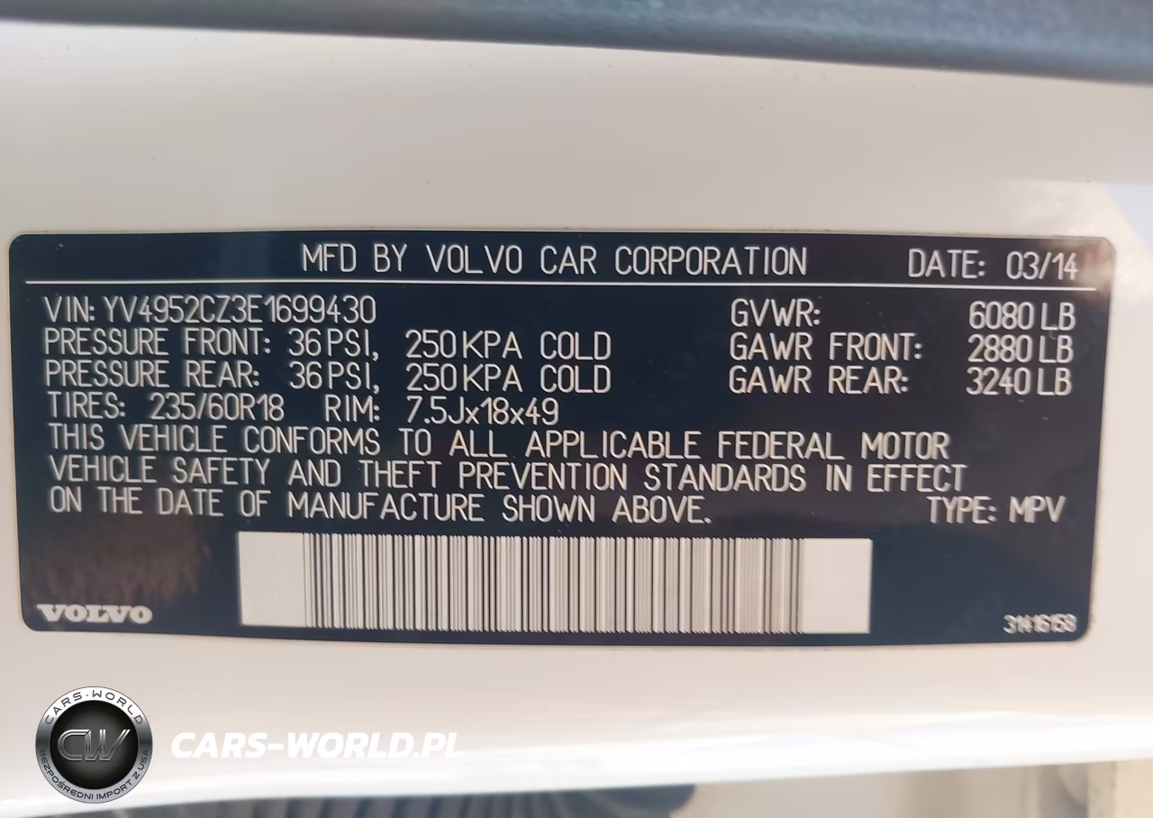 2014 Volvo Xc90 3.2 Platinum VIN:YV4952CZ3E1699430 - 9