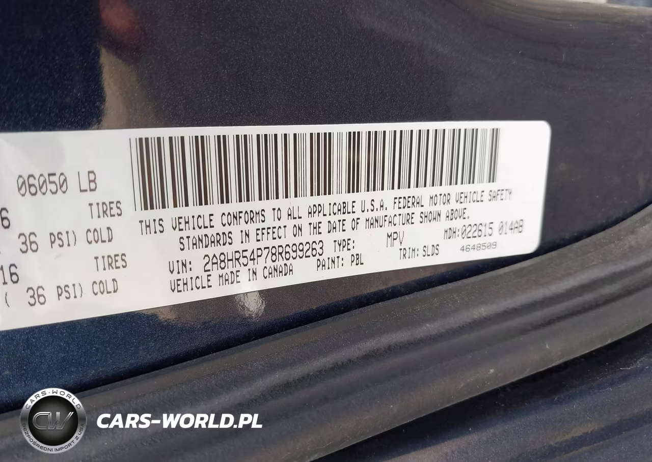 2008 Chrysler Town & Country Touring VIN:2A8HR54P78R699263 - 9