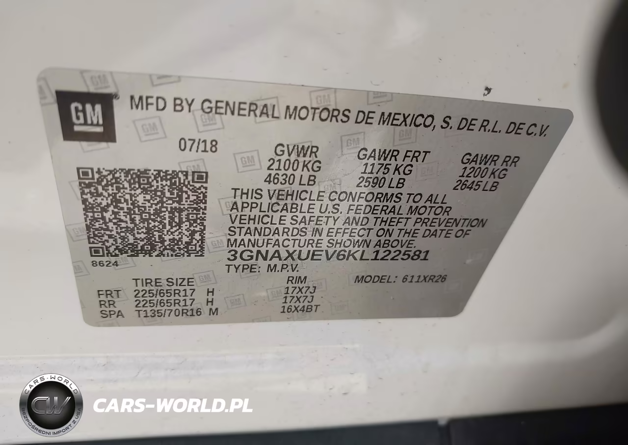2019 Chevrolet Equinox Lt VIN:3GNAXUEV6KL122581 - 9