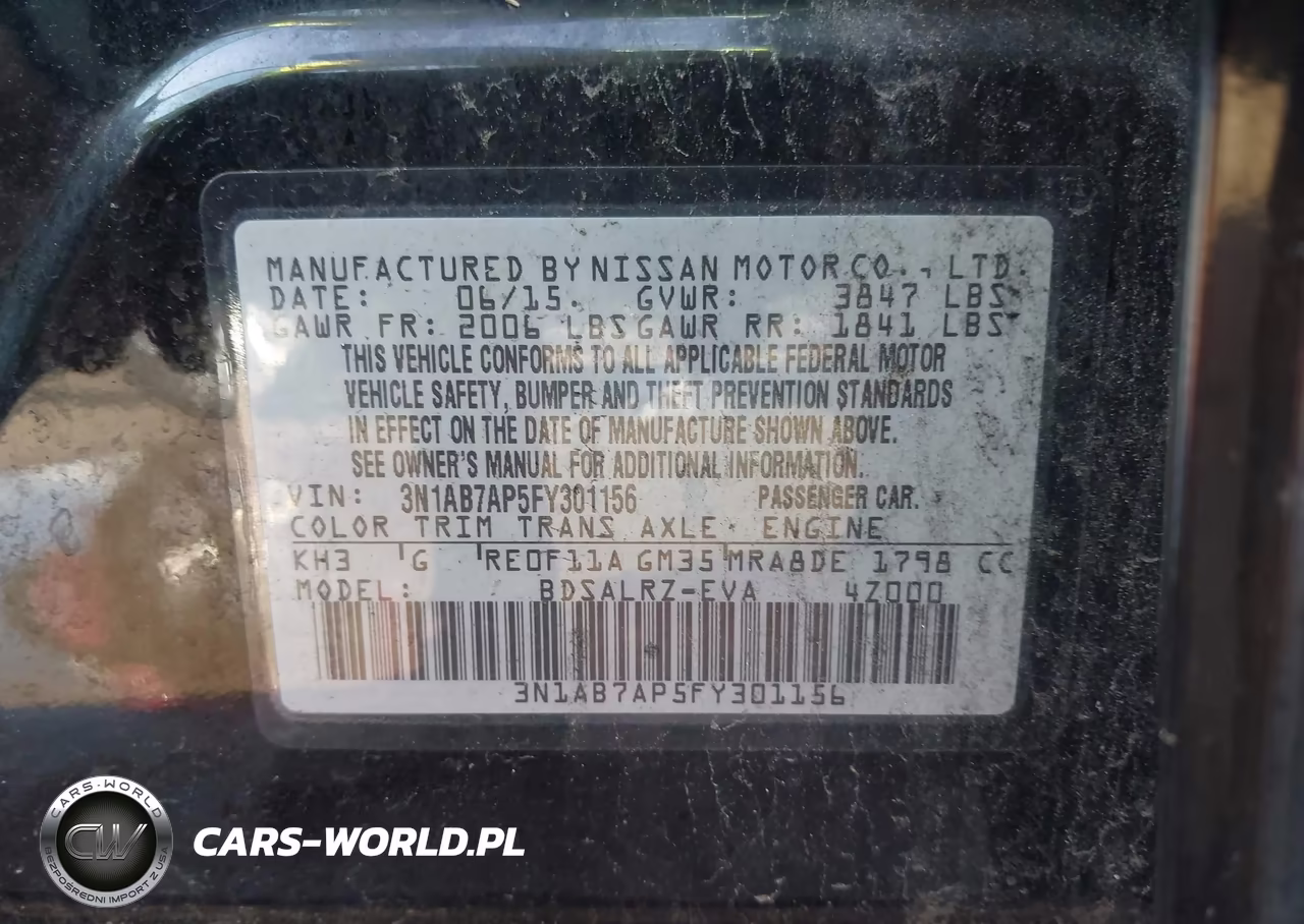 2015 Nissan Sentra Sr VIN:3N1AB7AP5FY301156 - 9