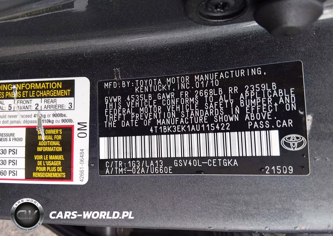 2010 Toyota Camry Xle V6 VIN:4T1BK3EK1AU115422 - 9