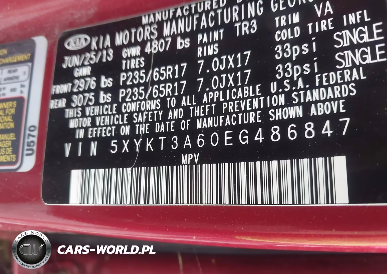 2014 Kia Sorento Lx VIN:5XYKT3A60EG486847 - 9
