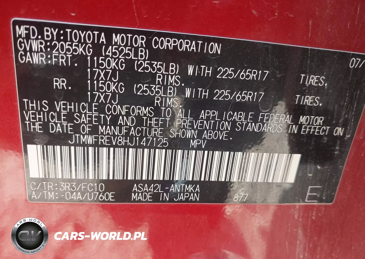 2017 Toyota Rav4 Xle VIN:JTMWFREV8HJ147125 - 9