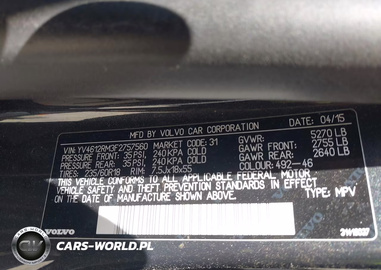 2015 Volvo Xc60 T5-Platinum VIN:YV4612RM3F2757560 - 9