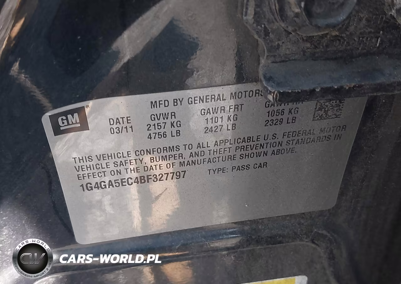 2011 Buick Lacrosse Cx VIN:1G4GA5EC4BF327797 - 9
