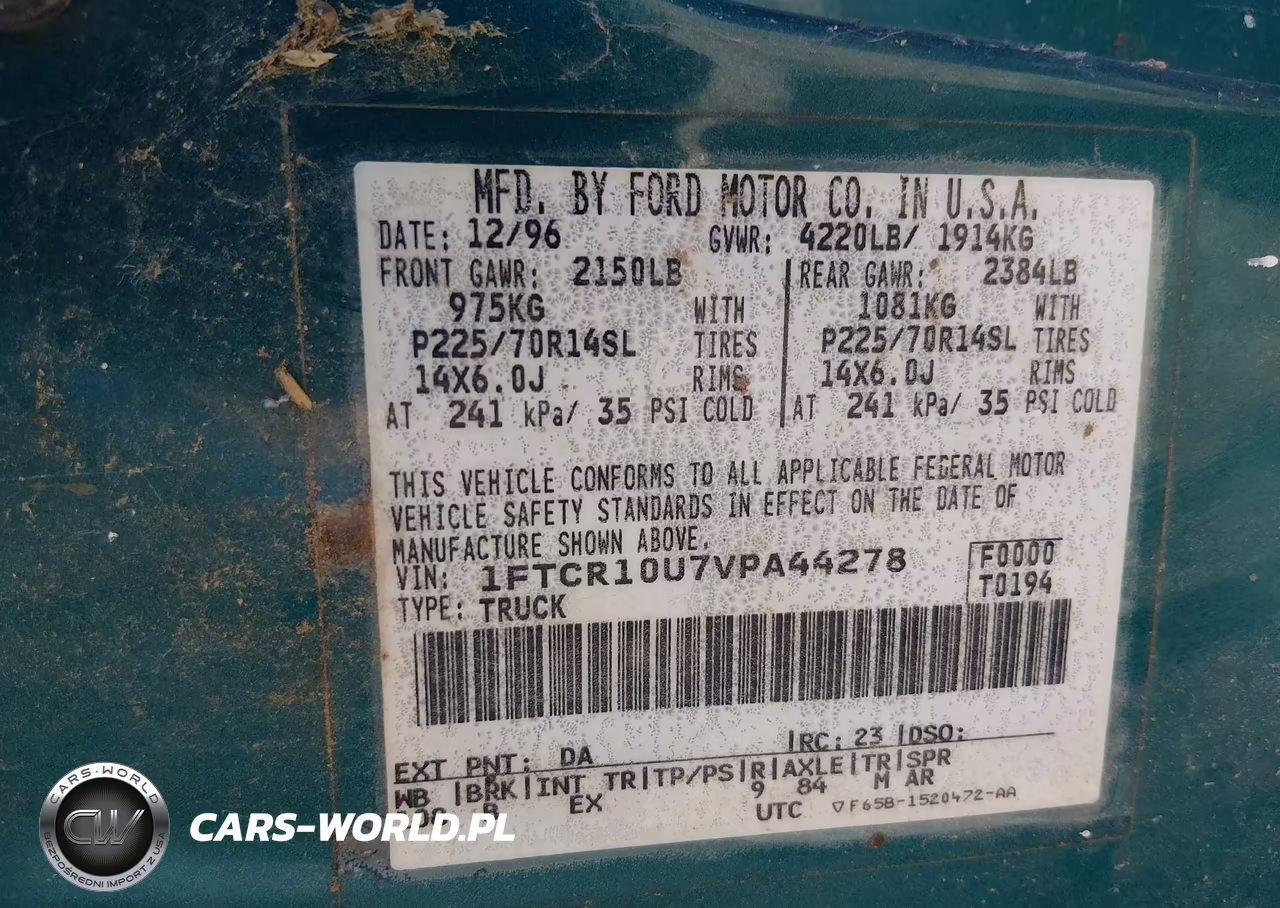 1997 Ford Ranger Splash-Xlt VIN:1FTCR10U7VPA44278 - 9