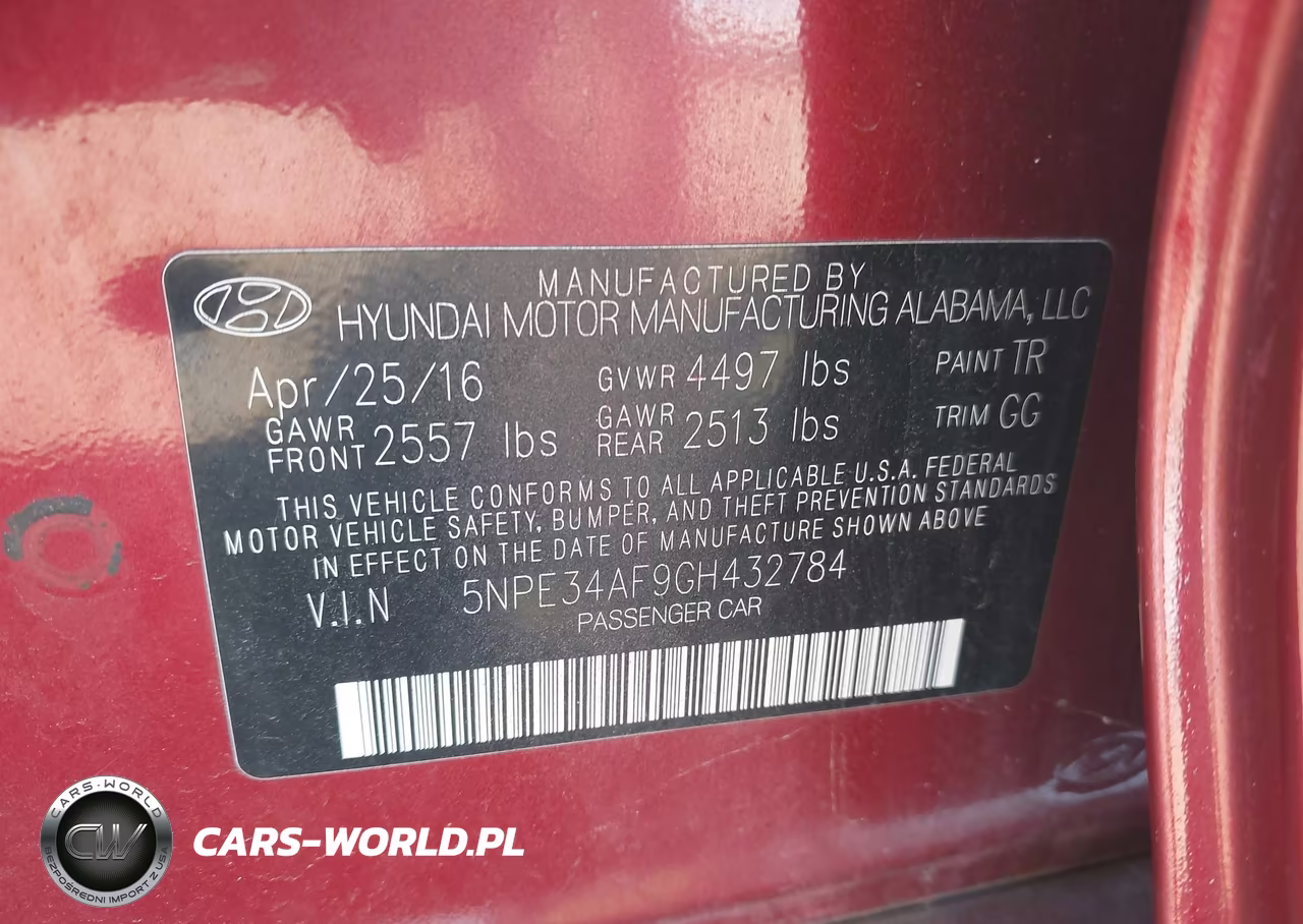 2016 Hyundai Sonata Sport VIN:5NPE34AF9GH432784 - 9