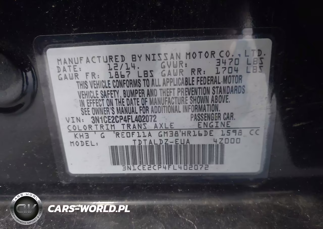 2015 Nissan Versa Note S (Sr)-S Plus-Sl-Sr-Sv VIN:3N1CE2CP4FL402072 - 9
