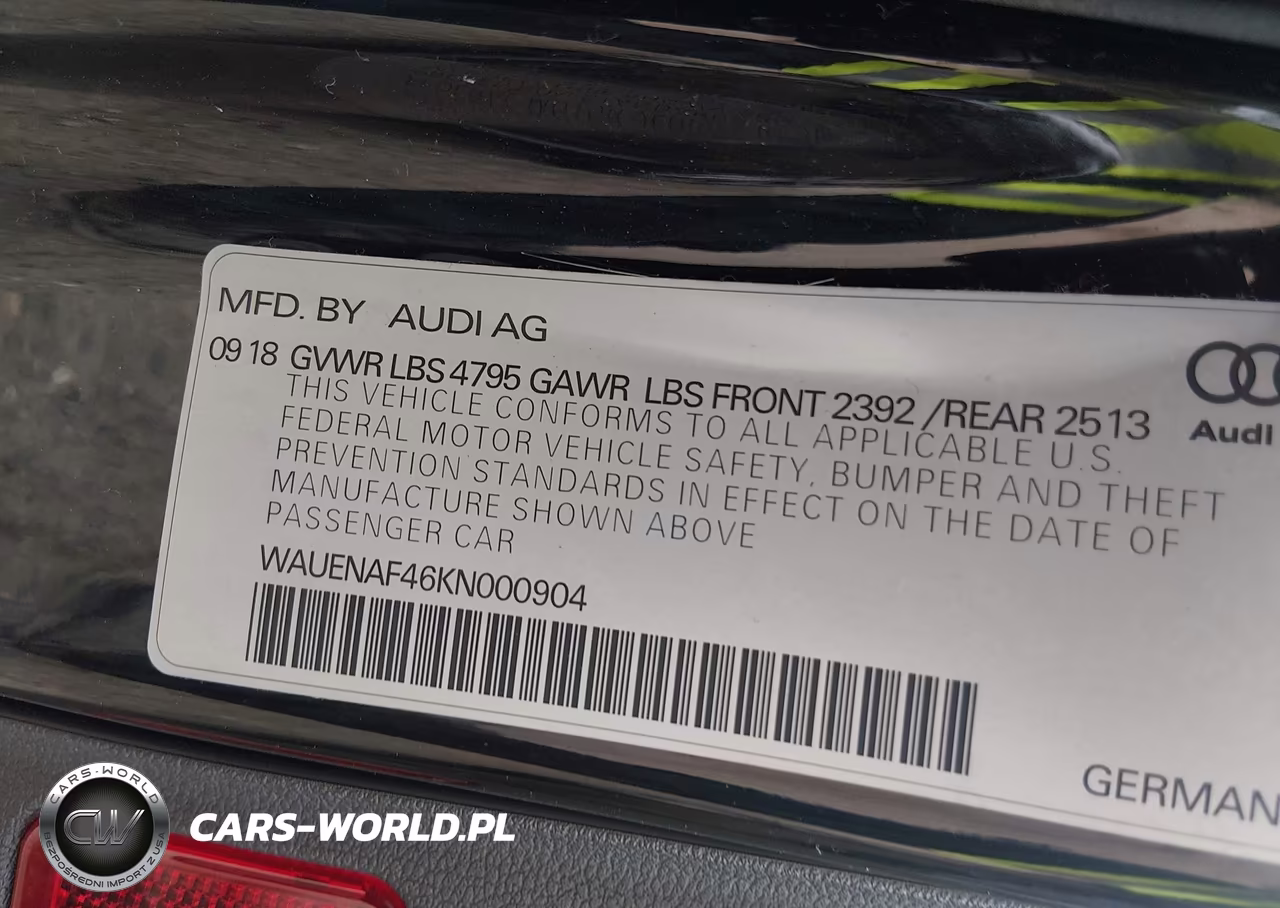 2019 Audi A4 45 Premium VIN:WAUENAF46KN000904 - 9
