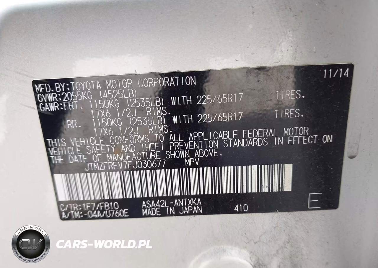 2015 Toyota Rav4 Le VIN:JTMZFREV7FJ030677 - 9