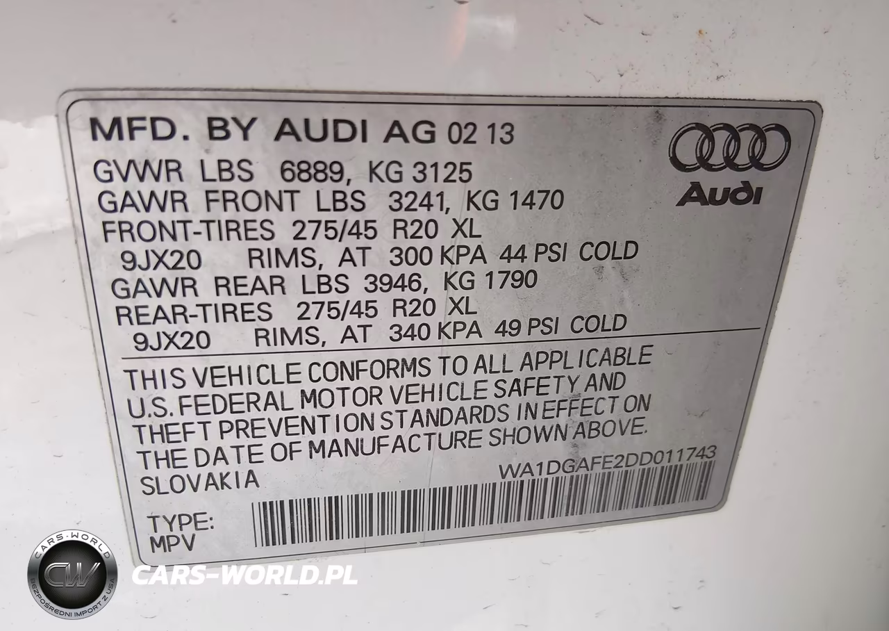2013 Audi Q7 3.0T S Line Prestige VIN:WA1DGAFE2DD011743 - 9