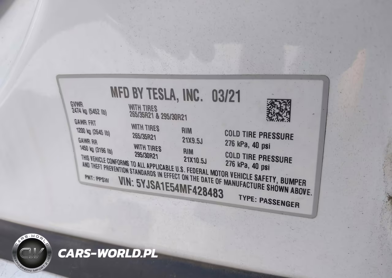 2021 Tesla Model S Long Range Dual Motor All-Wheel Drive VIN:5YJSA1E54MF428483 - 9