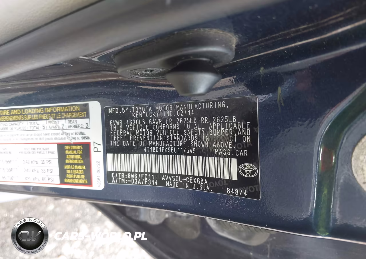 2014 Toyota Camry Hybrid Xle VIN:4T1BD1FK9EU117549 - 9