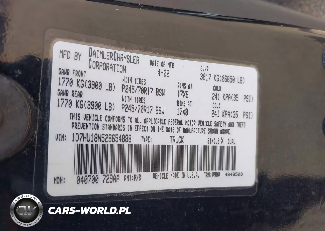 2002 Dodge Ram 1500 St VIN:1D7HU18N52S654888 - 9