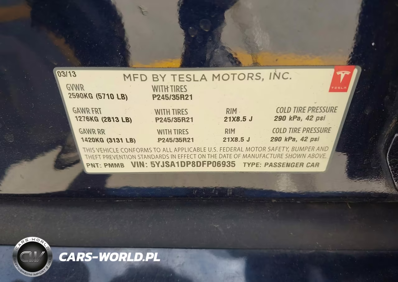 2013 Tesla Model S Performance VIN:5YJSA1DP8DFP06935 - 9