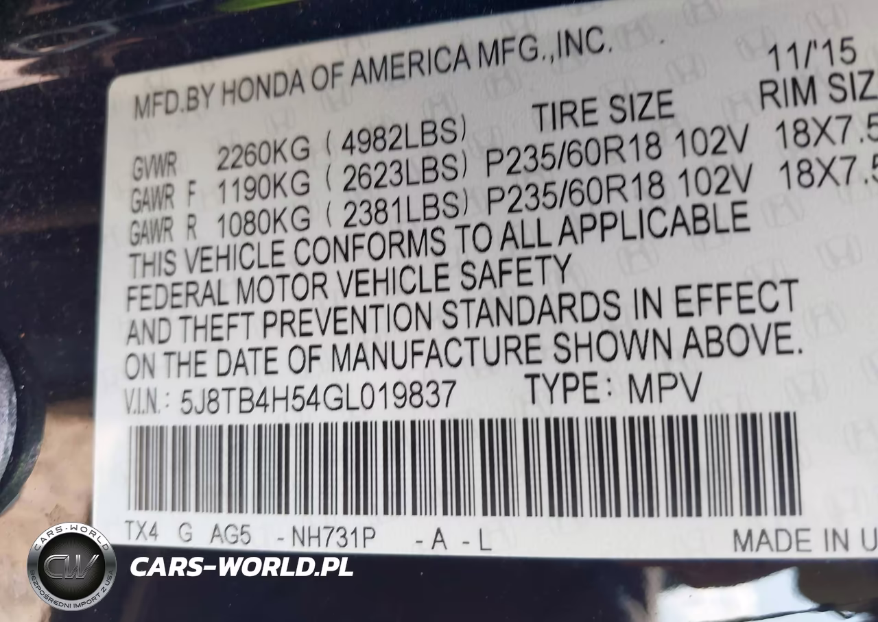 2016 Acura Rdx Technology Acurawatch Plus Packages-Technology Package VIN:5J8TB4H54GL019837 - 9