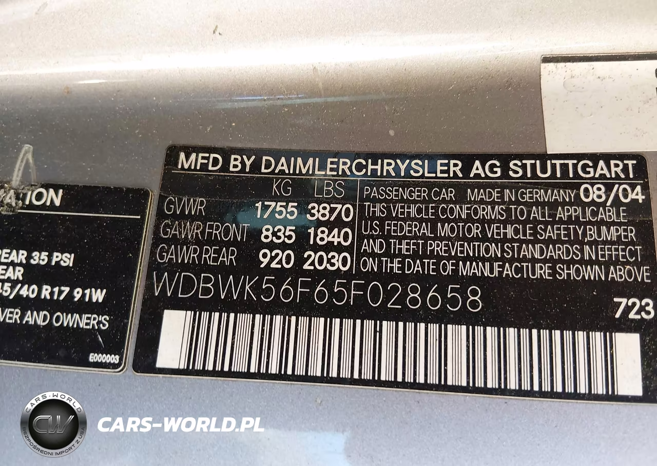 2005 Mercedes-Benz Slk 350 VIN:WDBWK56F65F028658 - 9