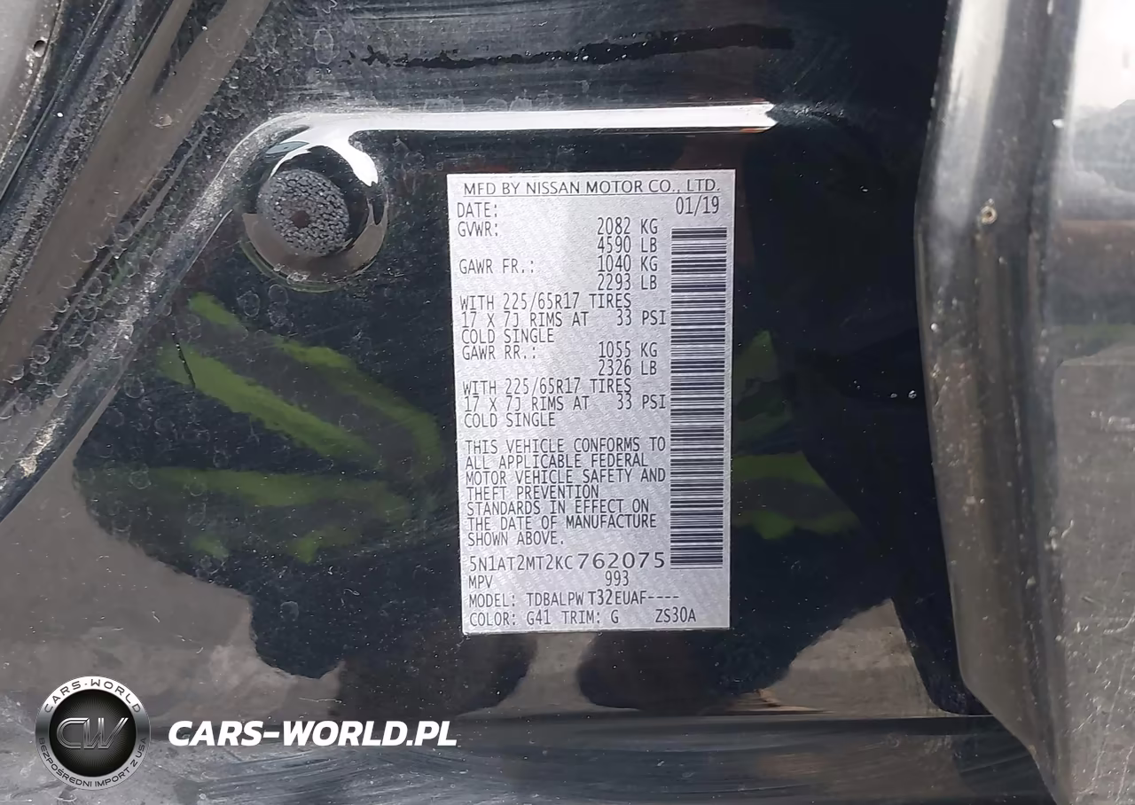 2019 Nissan Rogue S VIN:5N1AT2MT2KC762075 - 9