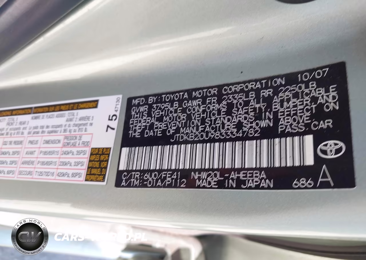 2008 Toyota Prius VIN:JTDKB20U983334782 - 9
