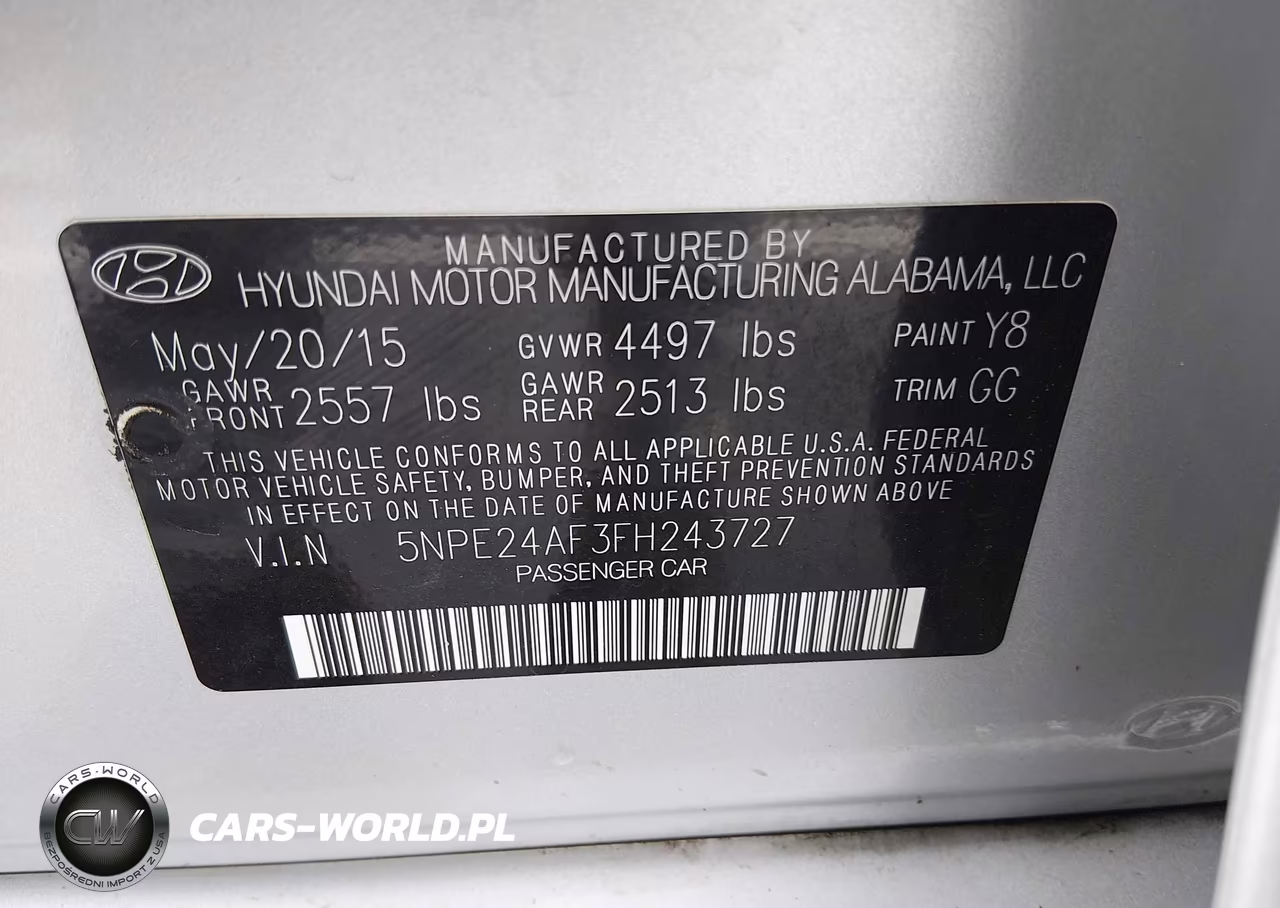 2015 Hyundai Sonata Se VIN:5NPE24AF3FH243727 - 9