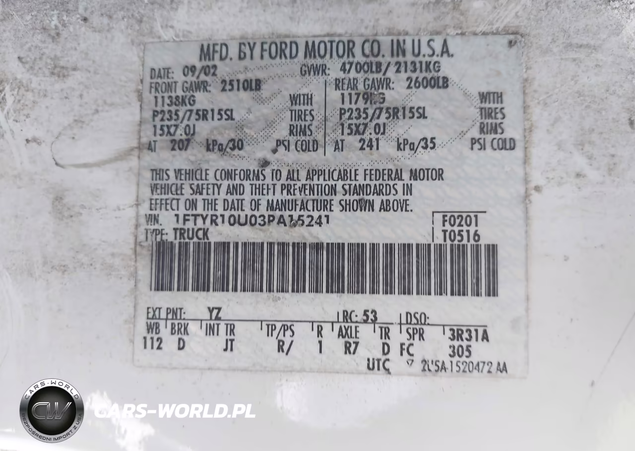 2003 Ford Ranger Edge-Xl-Xlt VIN:1FTYR10U03PA15241 - 9