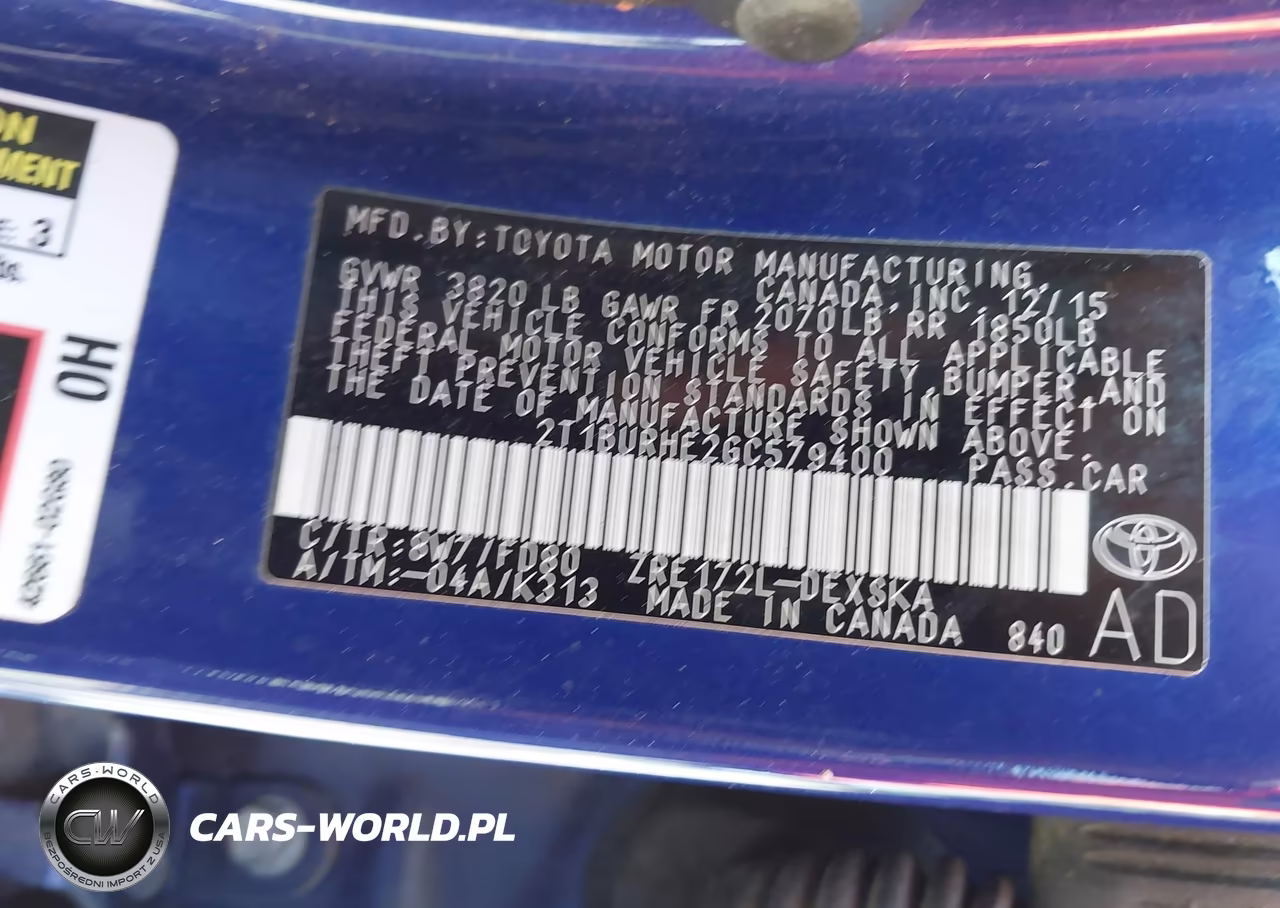 2016 Toyota Corolla S Plus VIN:2T1BURHE2GC579400 - 9