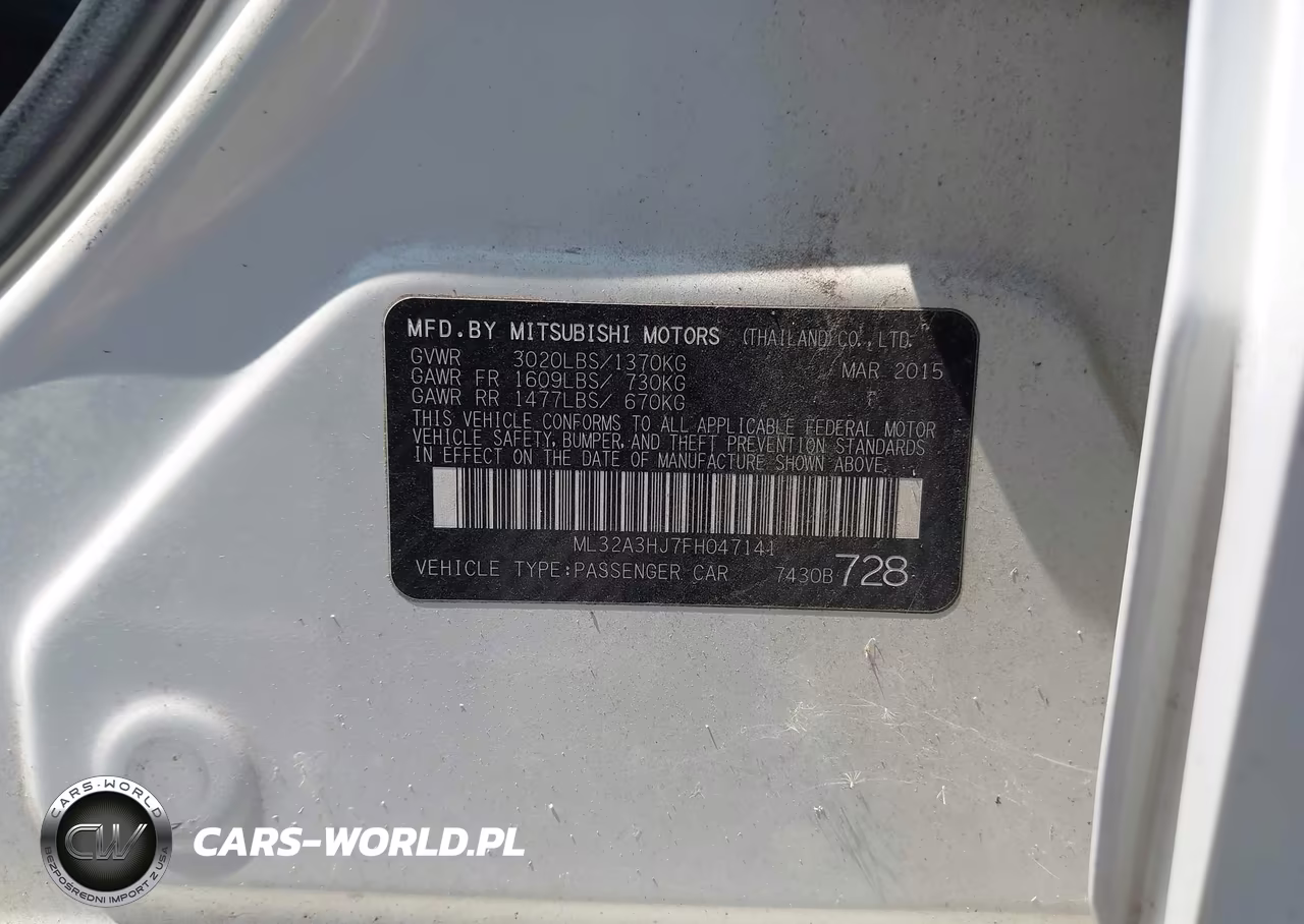 2015 Mitsubishi Mirage De VIN:ML32A3HJ7FH047141 - 9