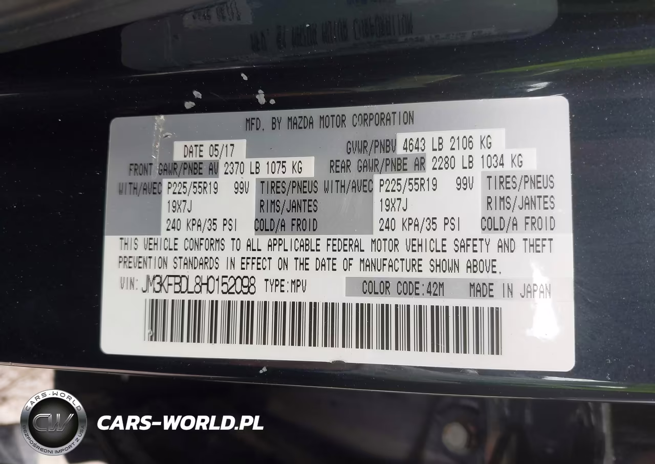 2017 Mazda Cx-5 Grand Touring VIN:JM3KFBDL8H0152098 - 9
