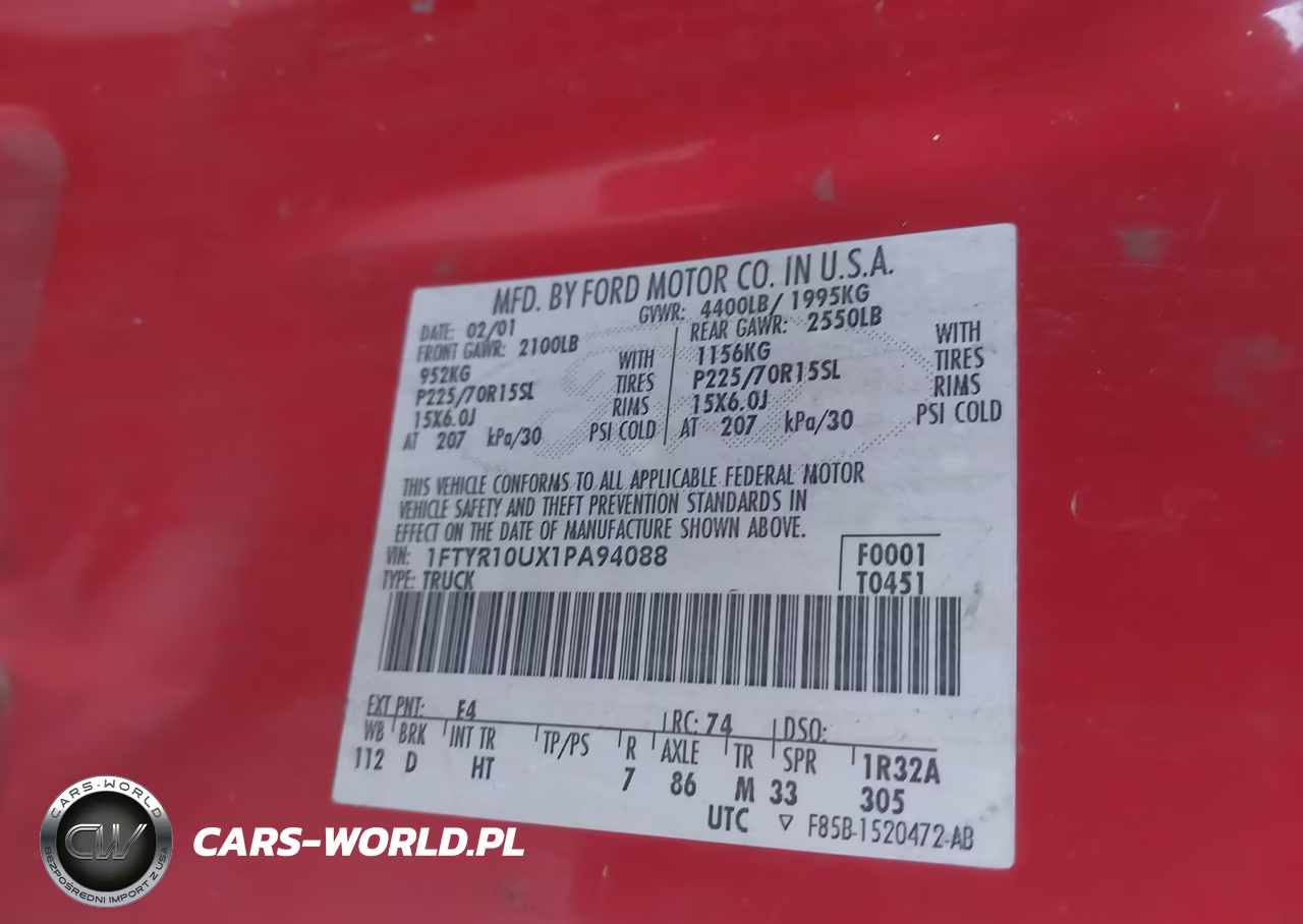 2001 Ford Ranger Edge-Xl-Xlt VIN:1FTYR10UX1PA94088 - 9
