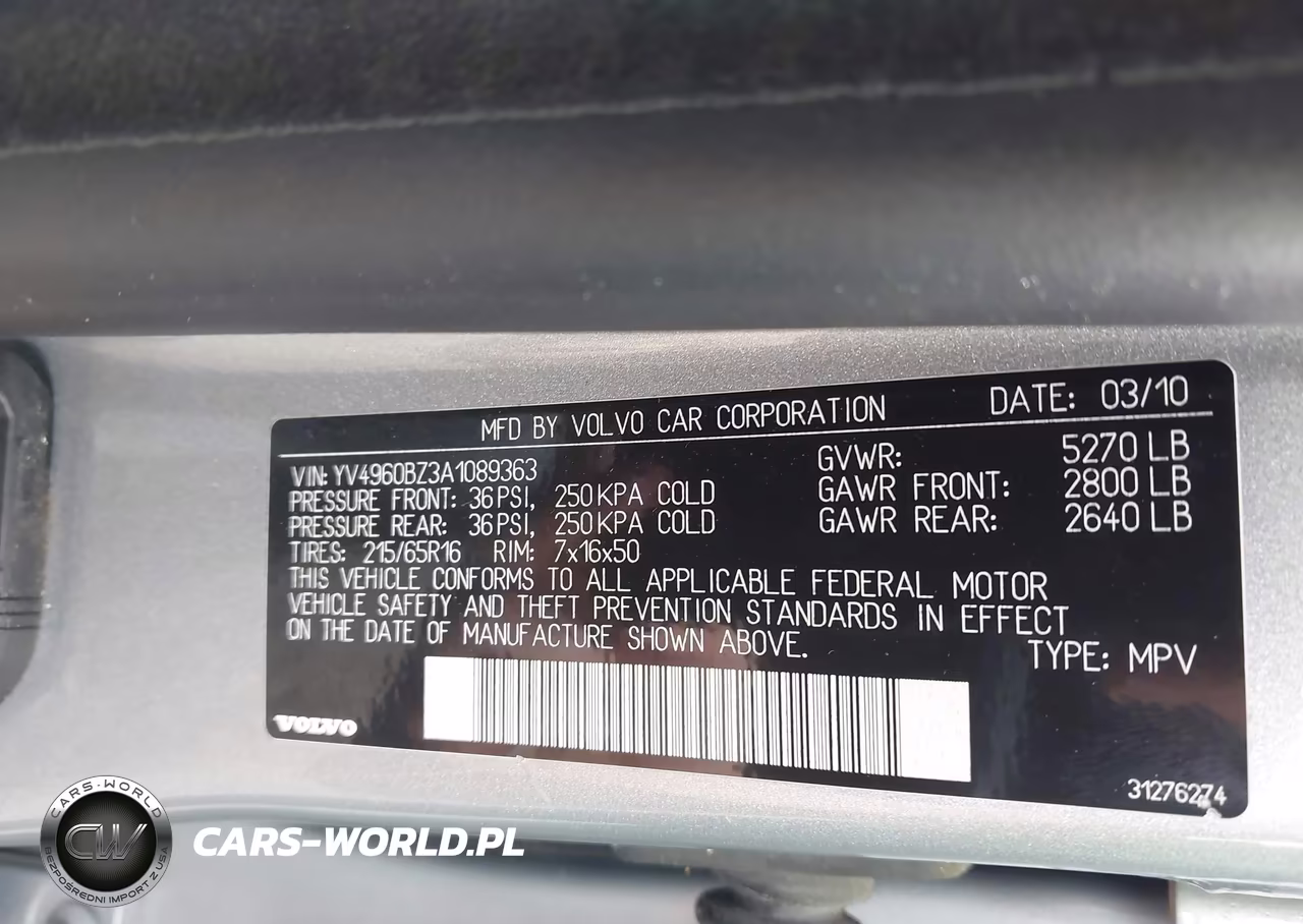 2010 Volvo Xc70 3.2 VIN:YV4960BZ3A1089363 - 9