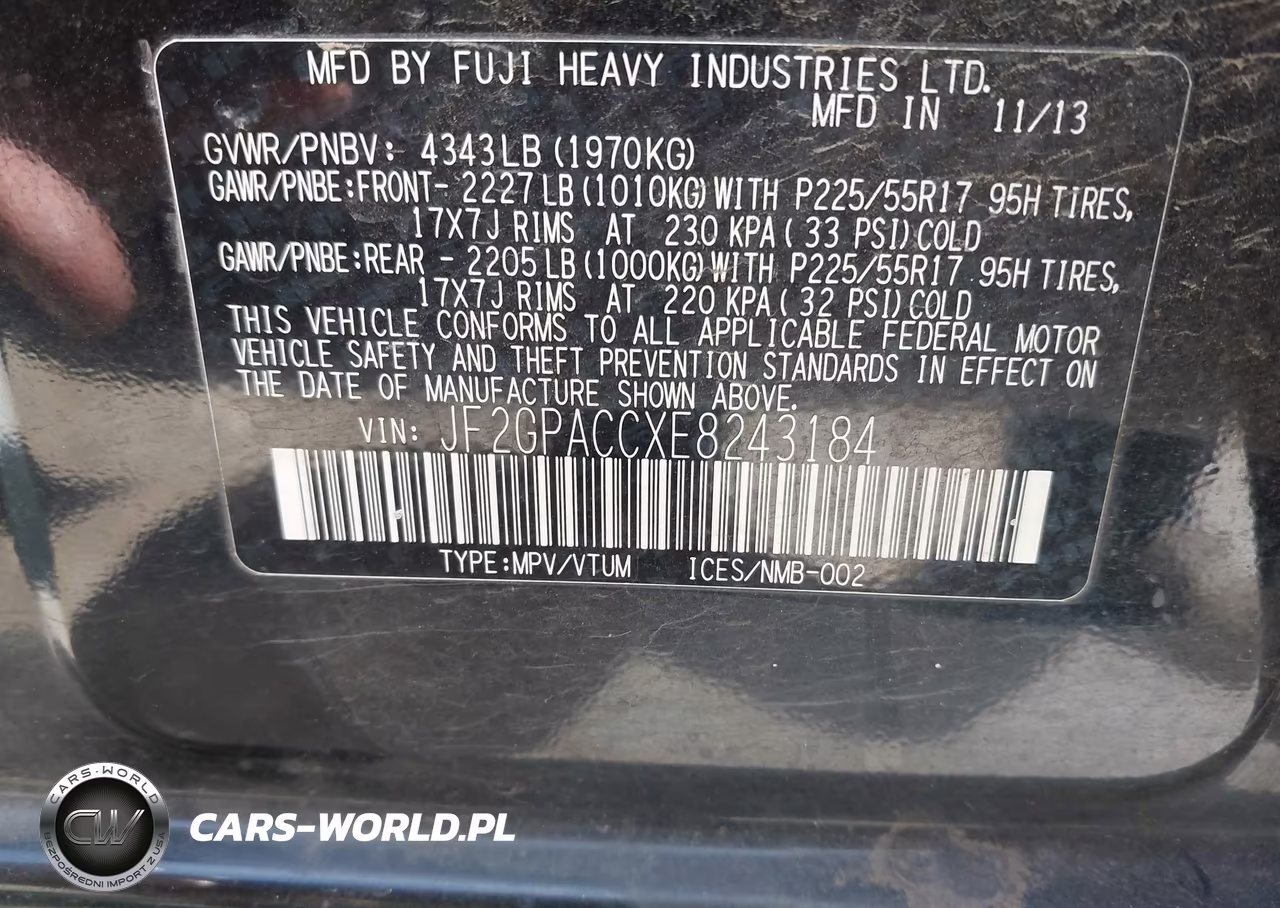 2014 Subaru Xv Crosstrek 2.0I Premium VIN:JF2GPACCXE8243184 - 9