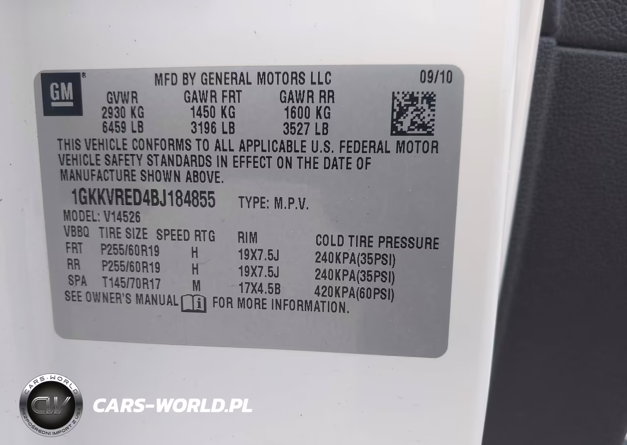 2011 GMC Acadia Slt-1 VIN:1GKKVRED4BJ184855 - 9