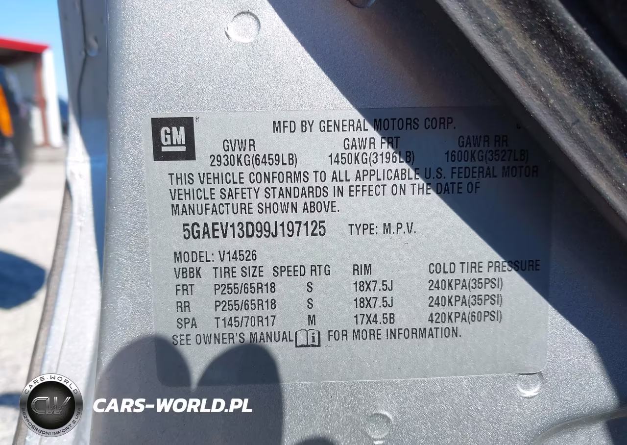 2009 Buick Enclave Cx VIN:5GAEV13D99J197125 - 9