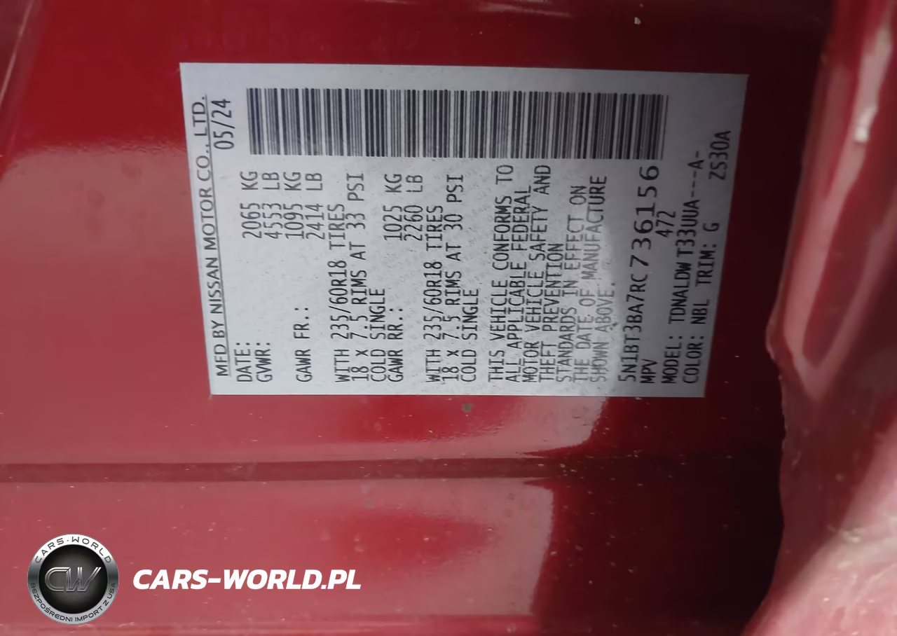 2024 Nissan Rogue Sv Fwd VIN:5N1BT3BA7RC736156 - 9