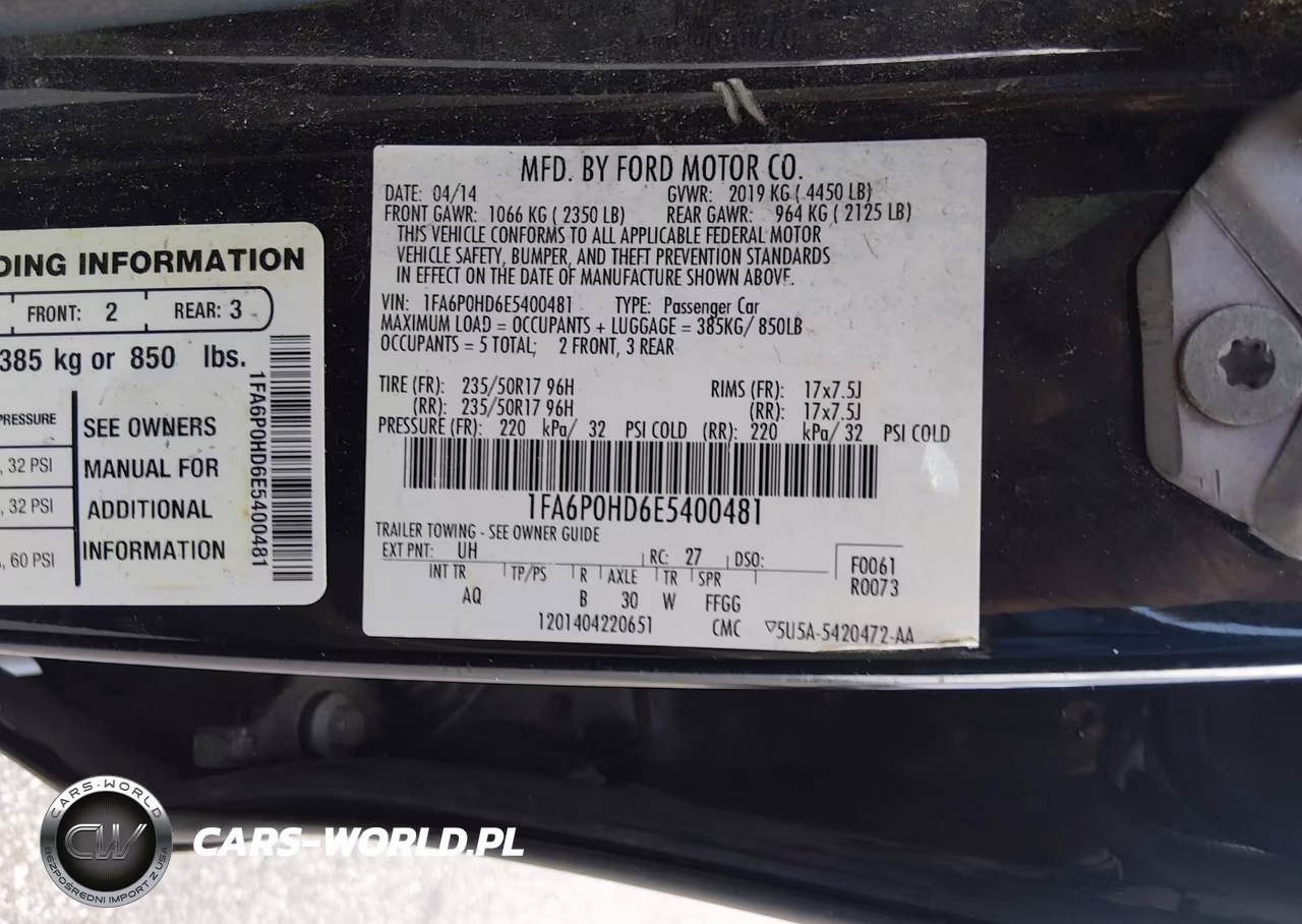 2014 Ford Fusion Se VIN:1FA6P0HD6E5400481 - 9